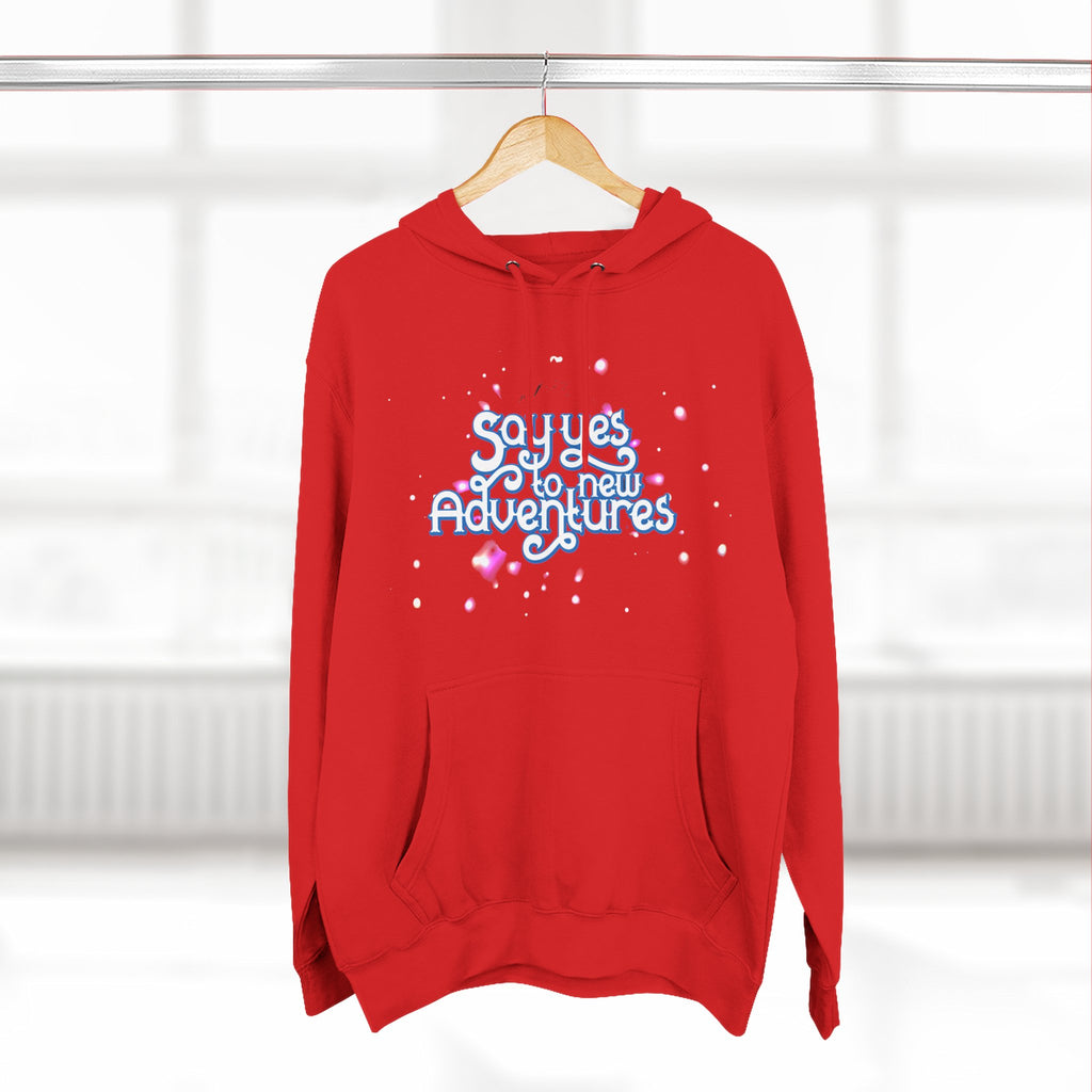 Hoodie — 'Say yes to New Adventures' Pastel Graphic Fleece Hoodie