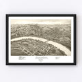 Vintage Map of Fairmont & Palatine, West Virginia 1897
