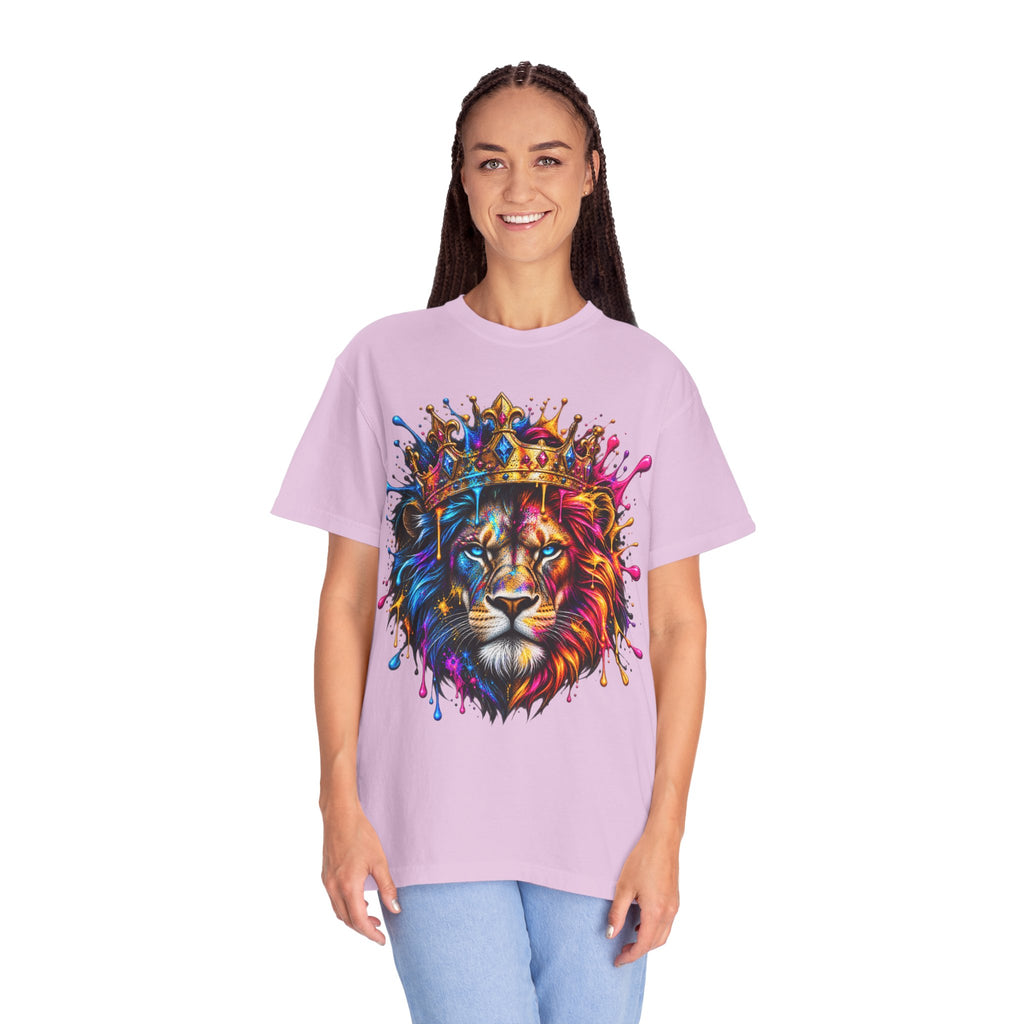 Color Splash Lion Tee — Regal Crown Graphic T-Shirt