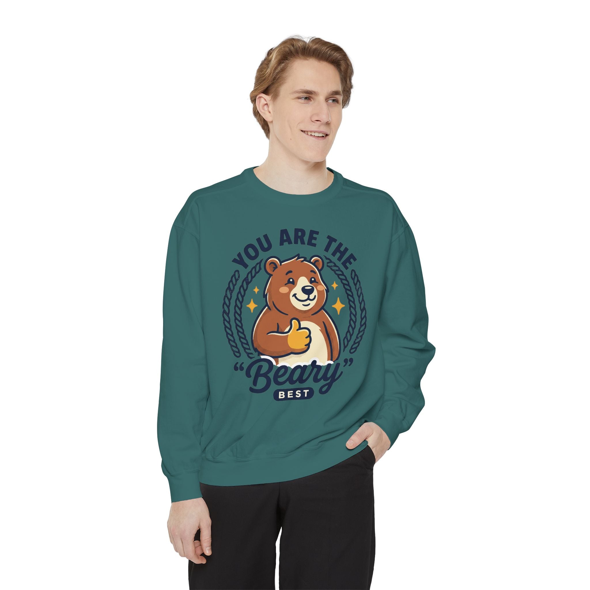 You Are The Beary Best Sweatshirt — Cute Thumbs-Up Bear Graphic