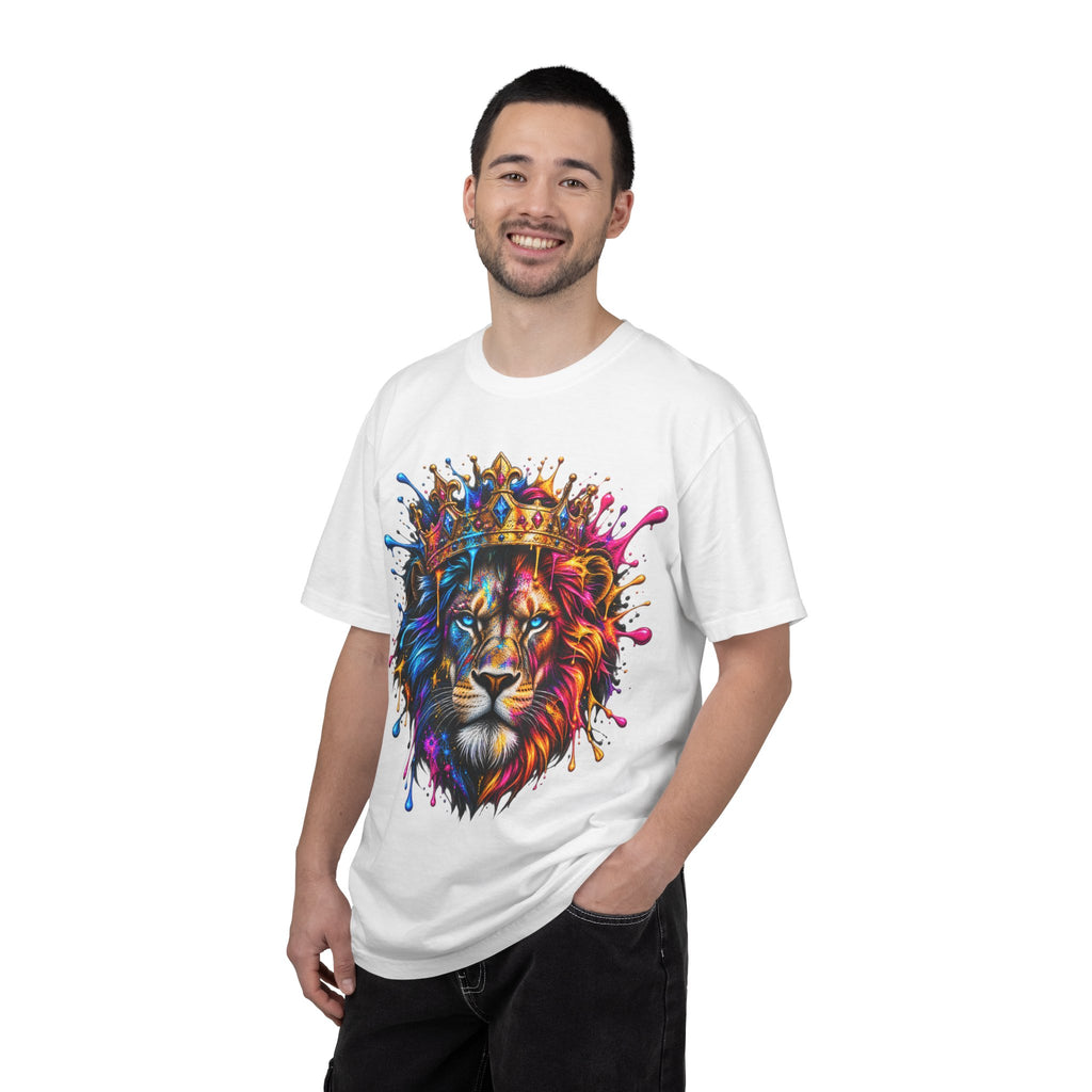 Color Splash Lion Tee — Regal Crown Graphic T-Shirt