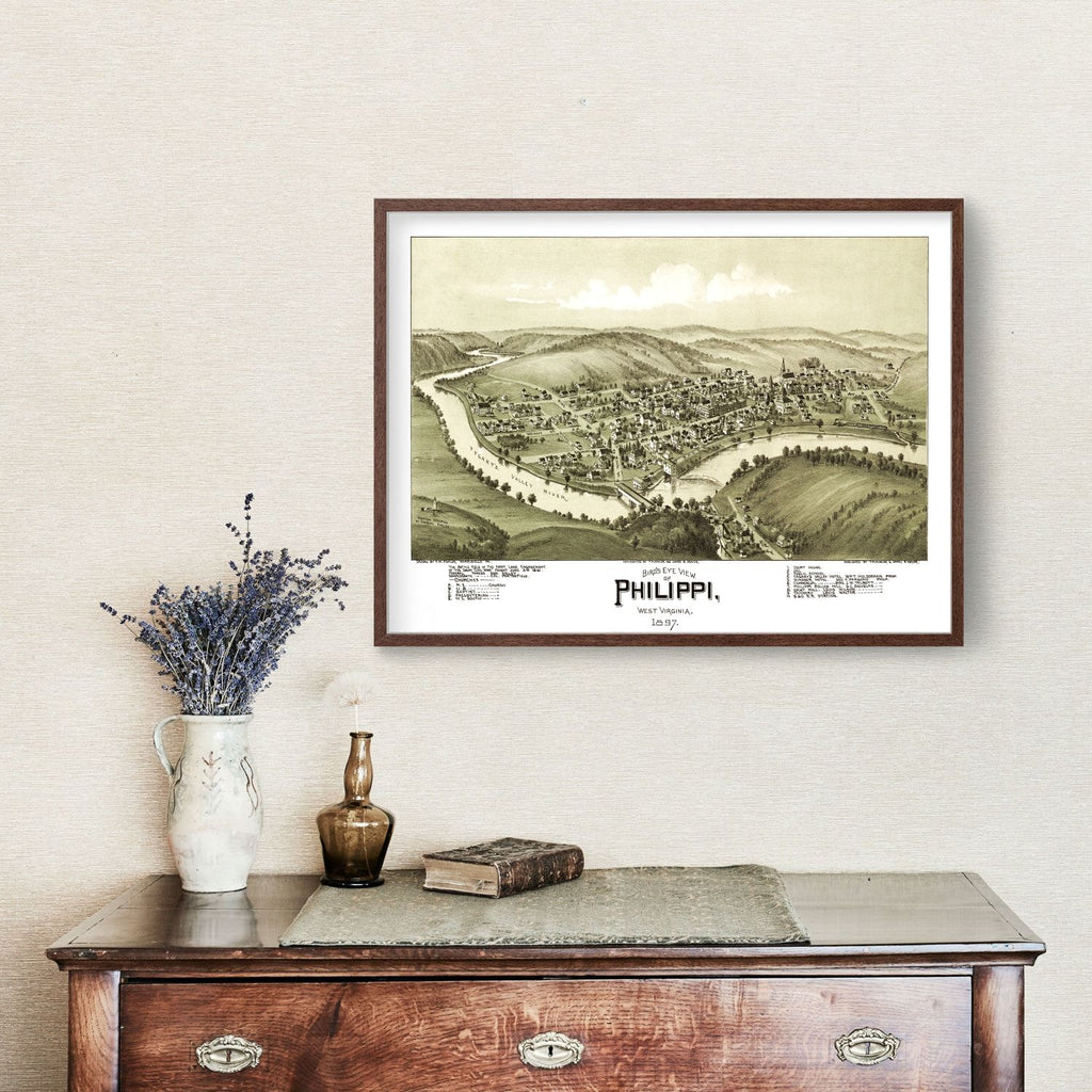 Vintage Map of Phillippi, West Virginia 1897