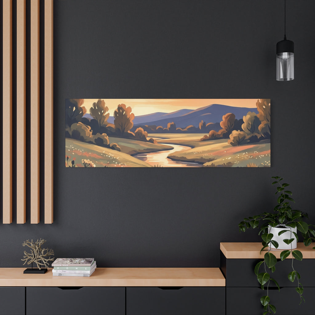 Sunset Meadow Canvas Wall Art