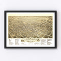 Vintage Map of Greensboro, North Carolina 1891