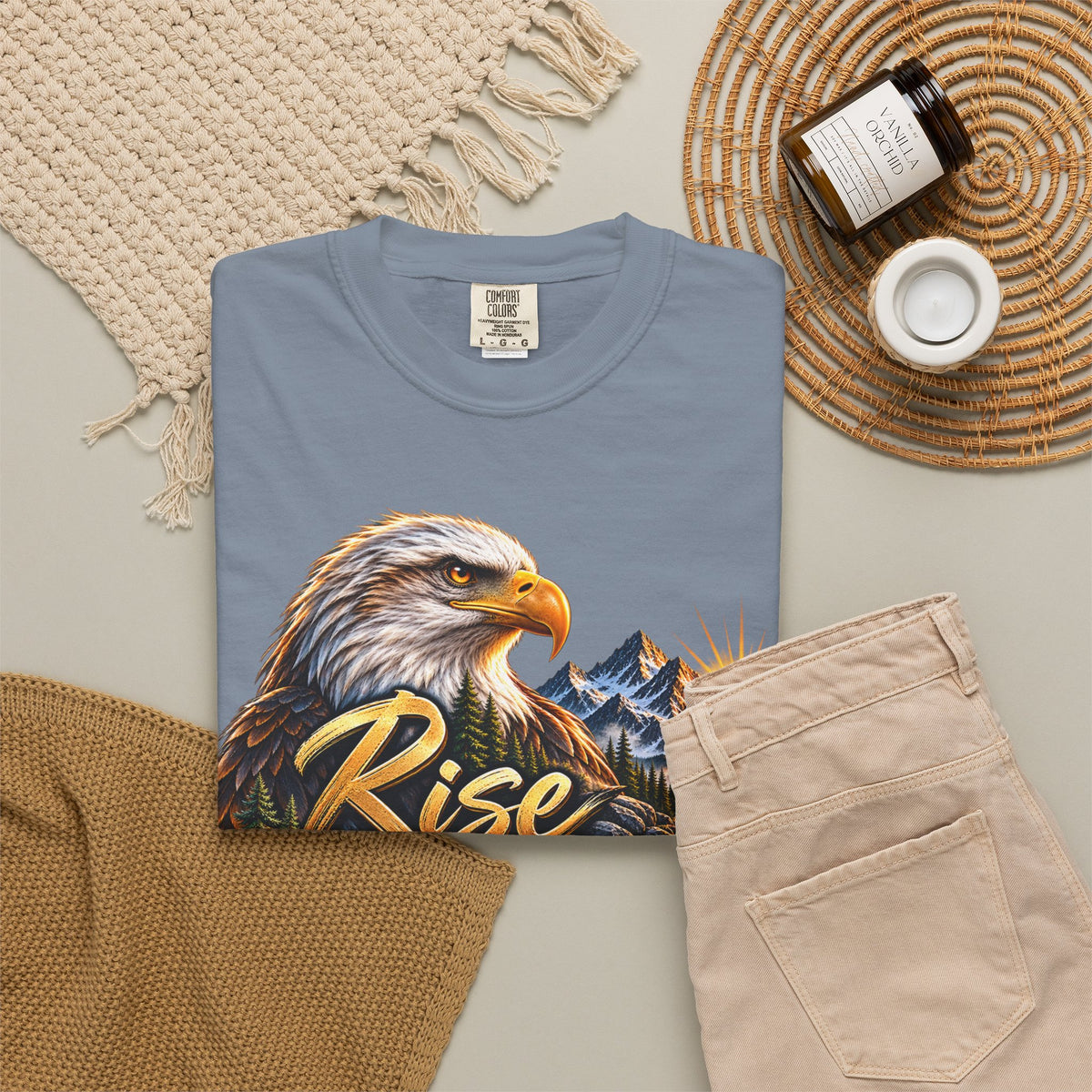Rise Stronger Every Day Eagle T-Shirt — Motivational Nature Graphic Tee