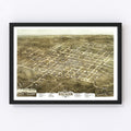 Vintage Map of Raleigh, North Carolina 1872