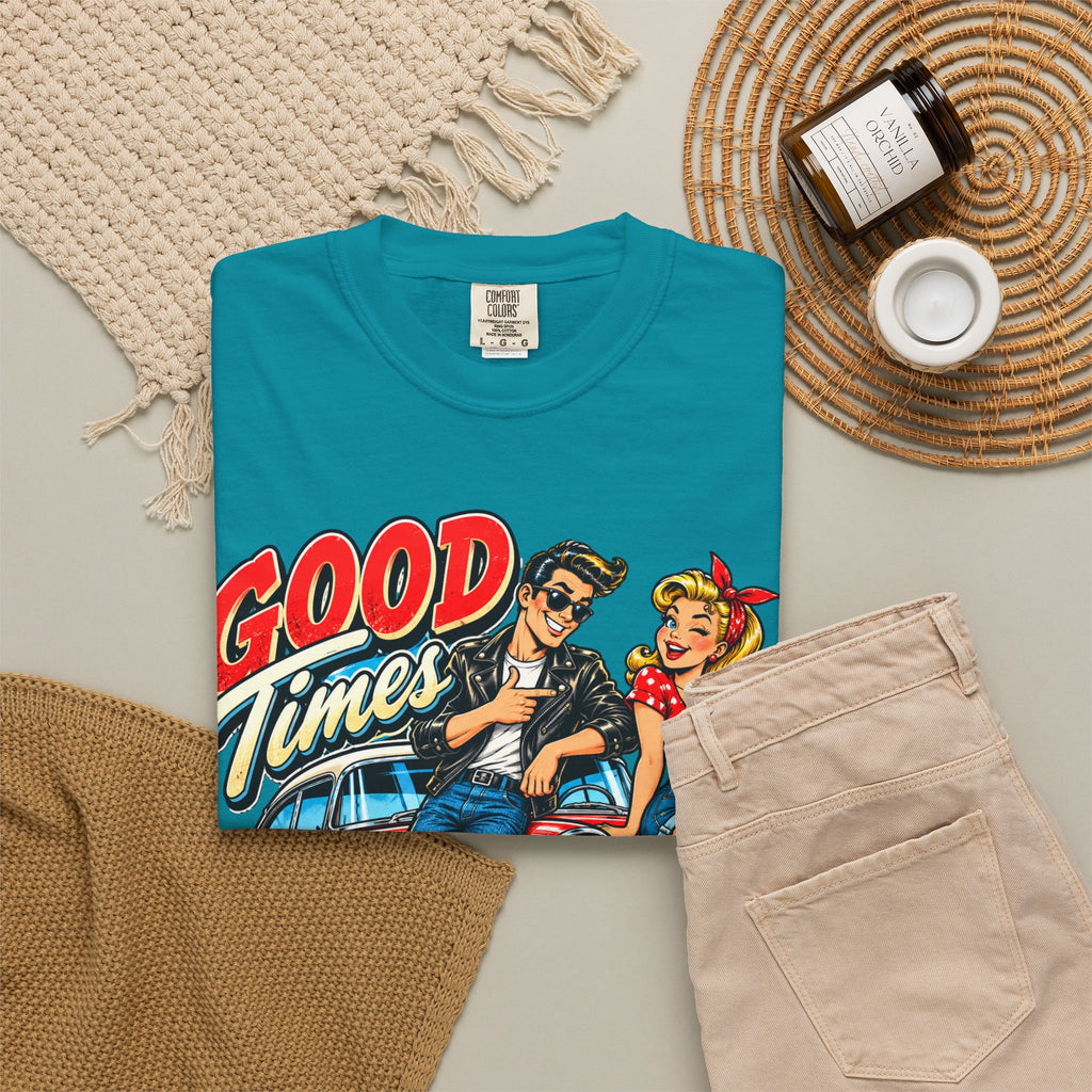 Good Times Retro Car Tee — Vintage 1950s Rockabilly Graphic T‑Shirt