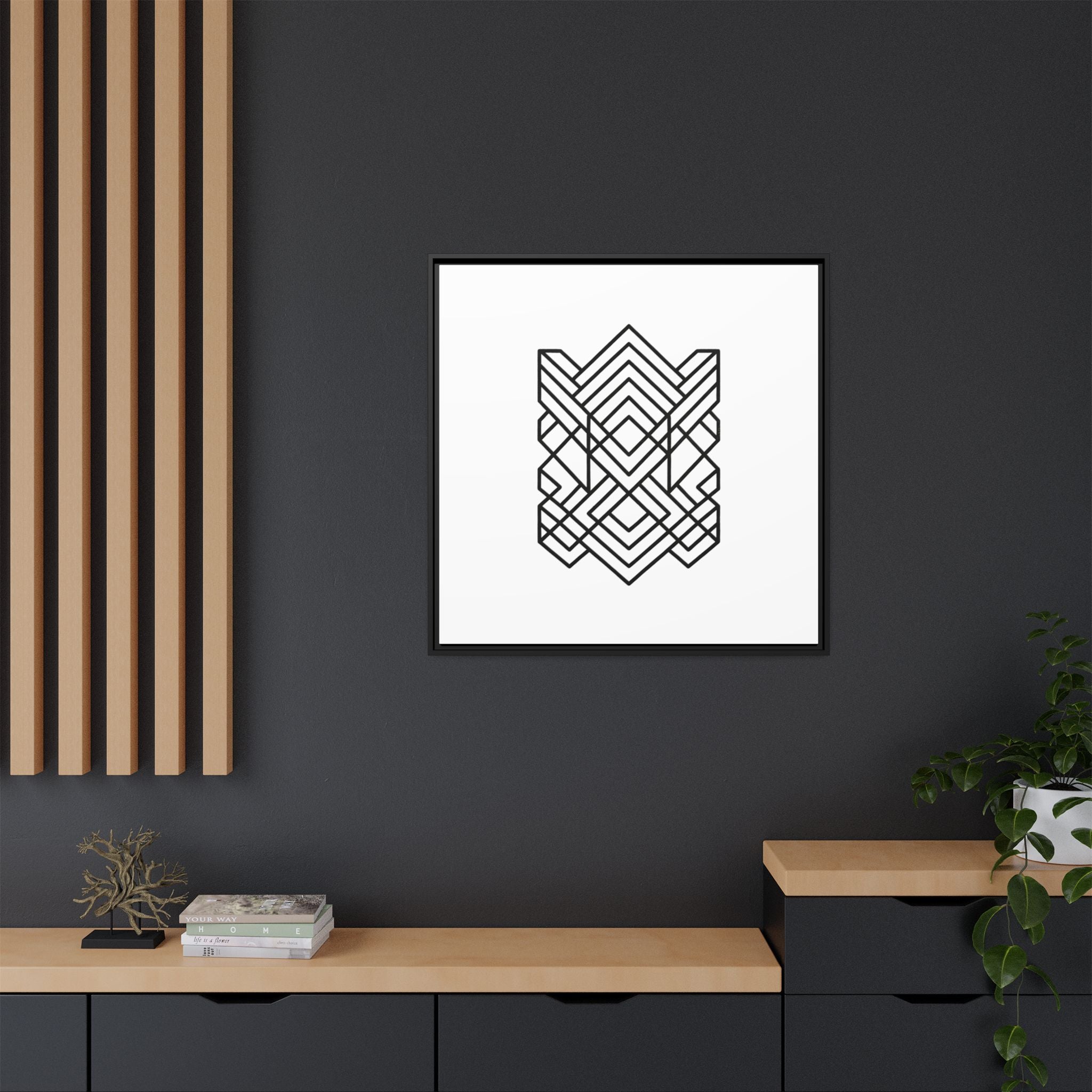 Framed Geometric Art Canvas