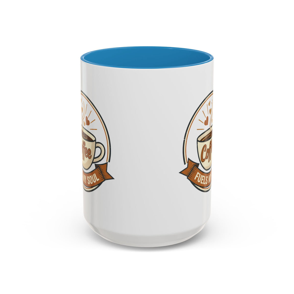 Coffee Mug - "Coffee Fuels My Soul" Accent Ceramic Mug (11/15oz)