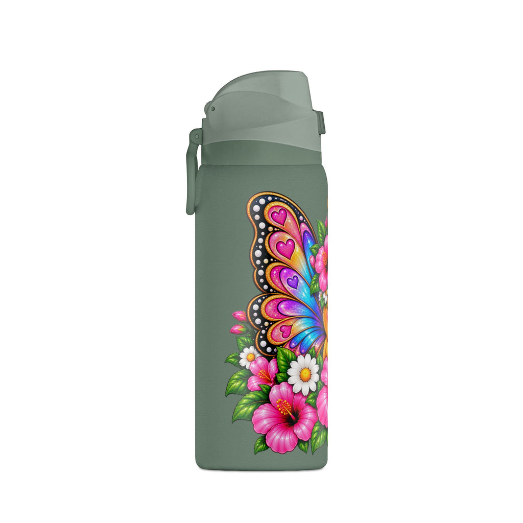 Floral Butterfly Insulated Water Bottle 32oz