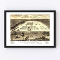 Vintage Map of Savannah, Georgia 1734