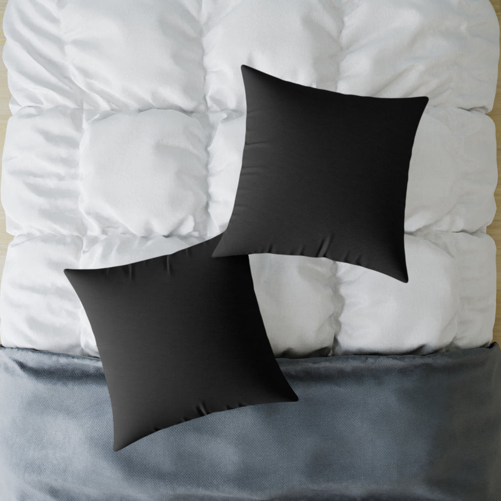 Black Square Throw Pillow - Minimal Modern Accent Cushion for Living Room & Bedroom