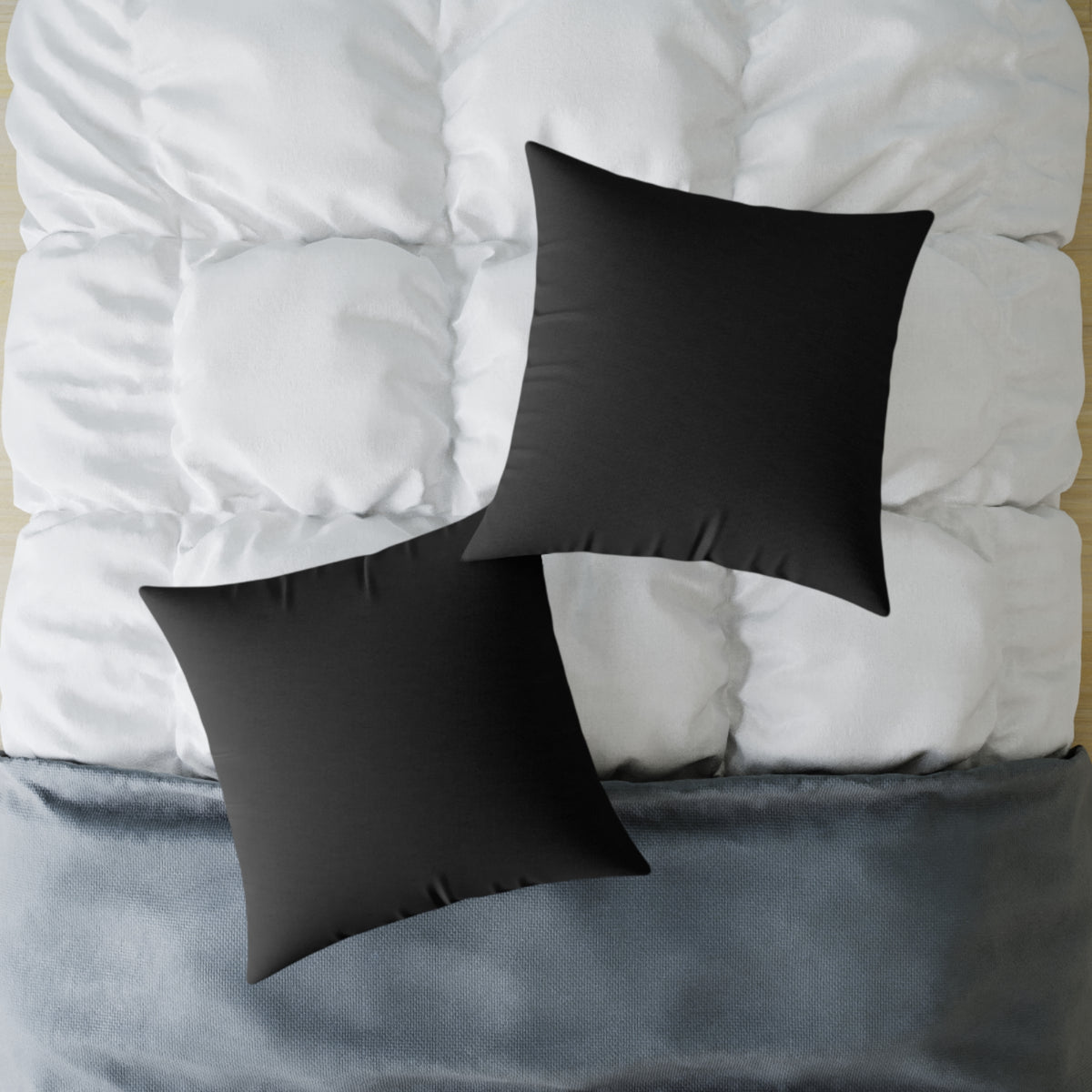 Black Square Throw Pillow - Minimal Modern Accent Cushion for Living Room & Bedroom