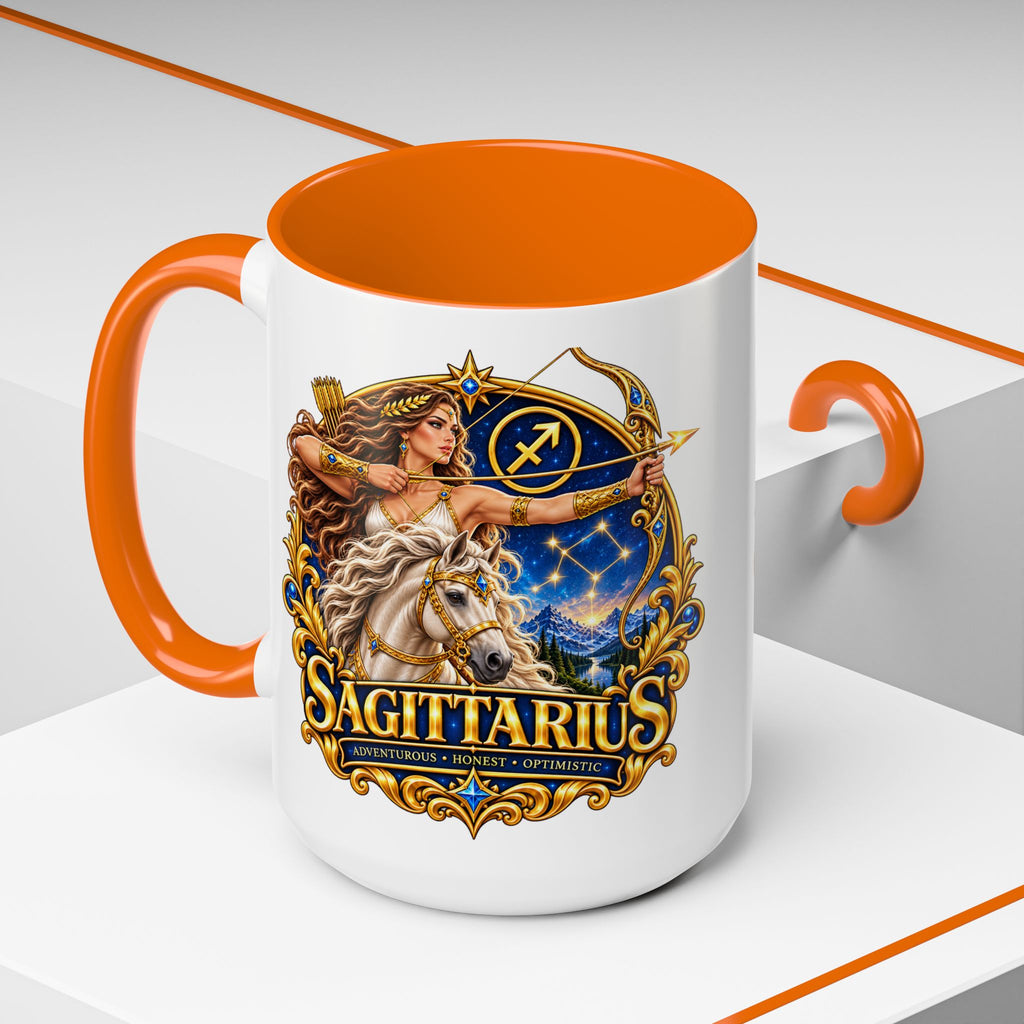 Sagittarius Accent Coffee Mug — Zodiac Archer Design (11/15oz)