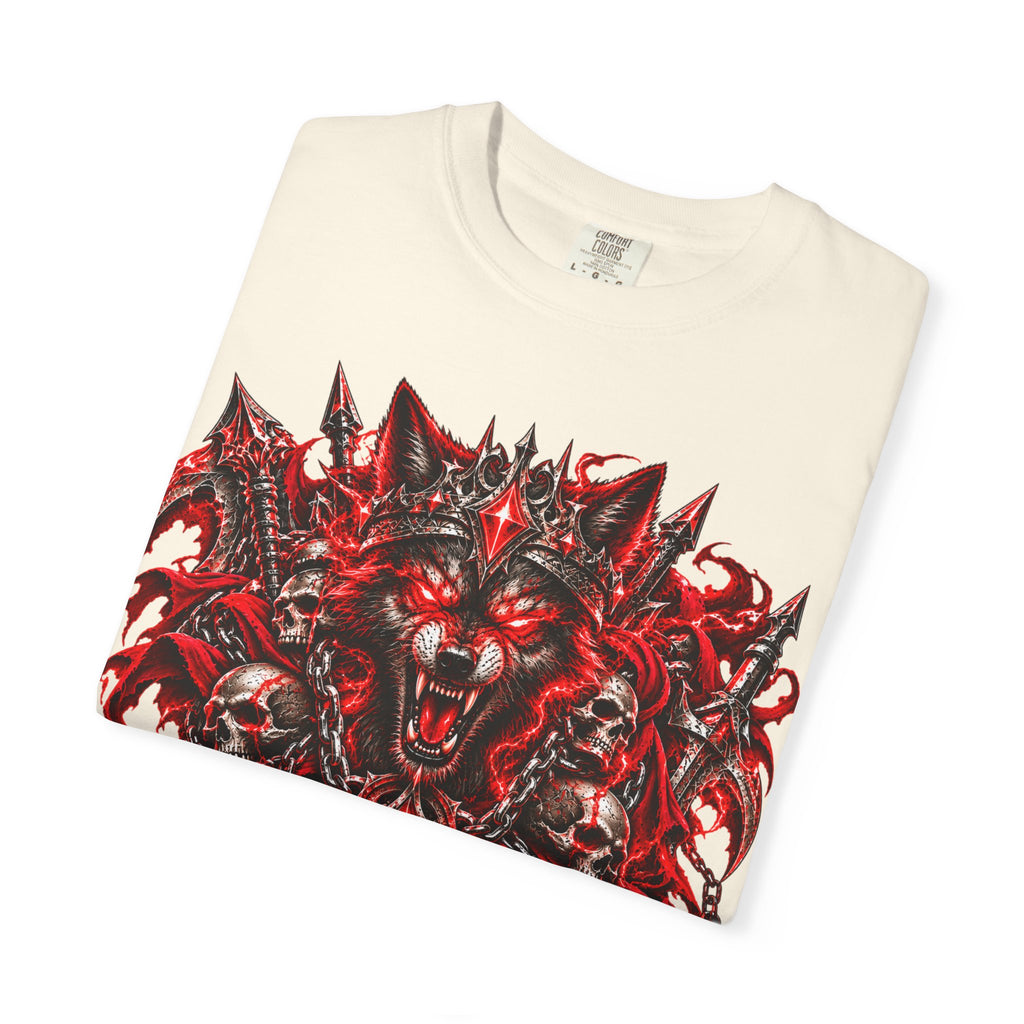 Wolf Skull T-Shirt — Red Gothic Horror Graphic Tee