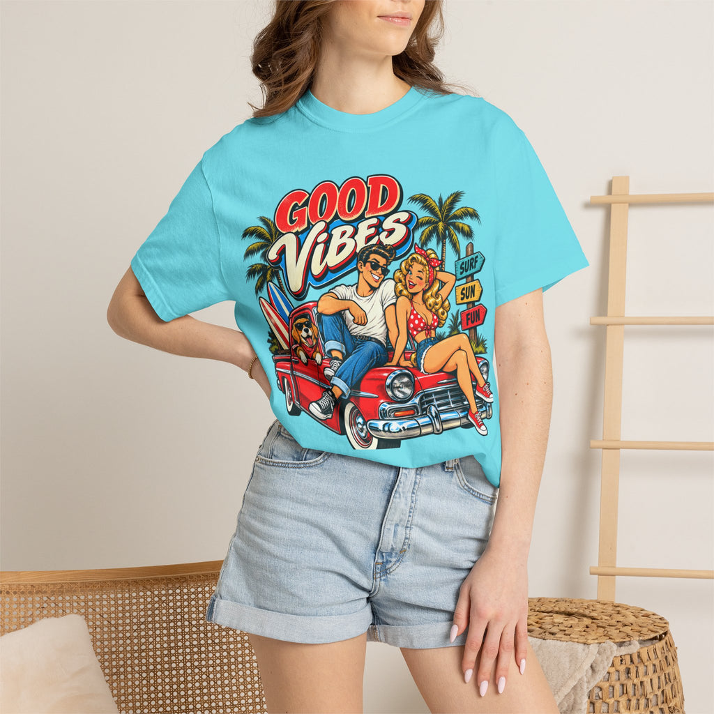 Good Vibes Retro Beach T-Shirt