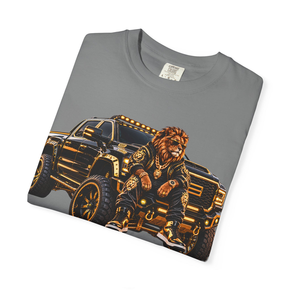 Lion Truck Graphic T-Shirt — Bold Off‑Road Crew Tee