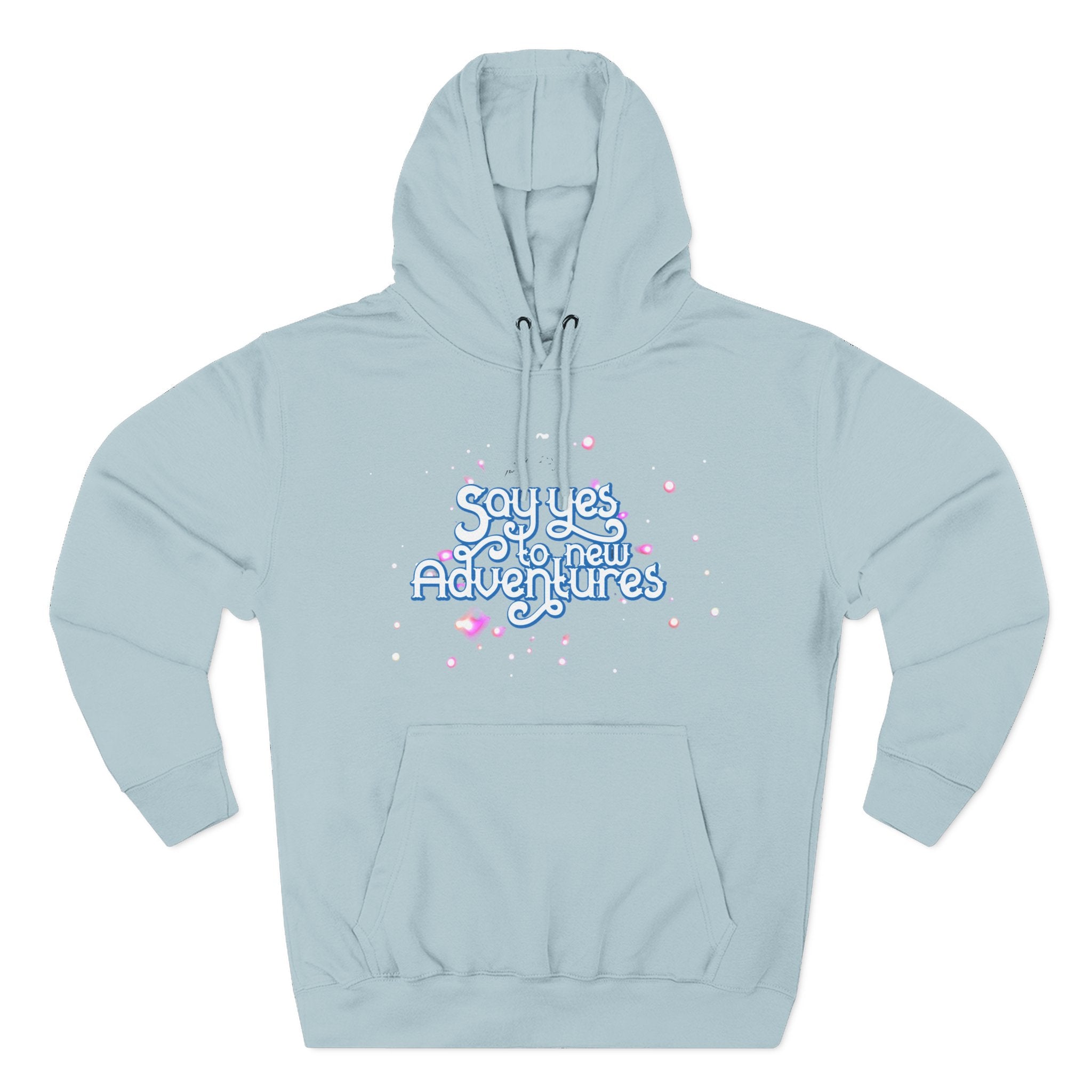 Hoodie — 'Say yes to New Adventures' Pastel Graphic Fleece Hoodie