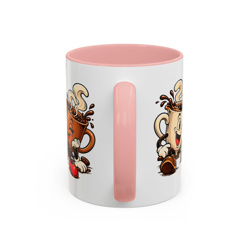 Coffee Cartoon Mug — Cute Dancing Coffee Cups Accent Mug