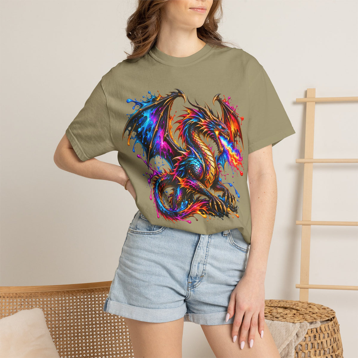 Vibrant Watercolor Dragon T-Shirt