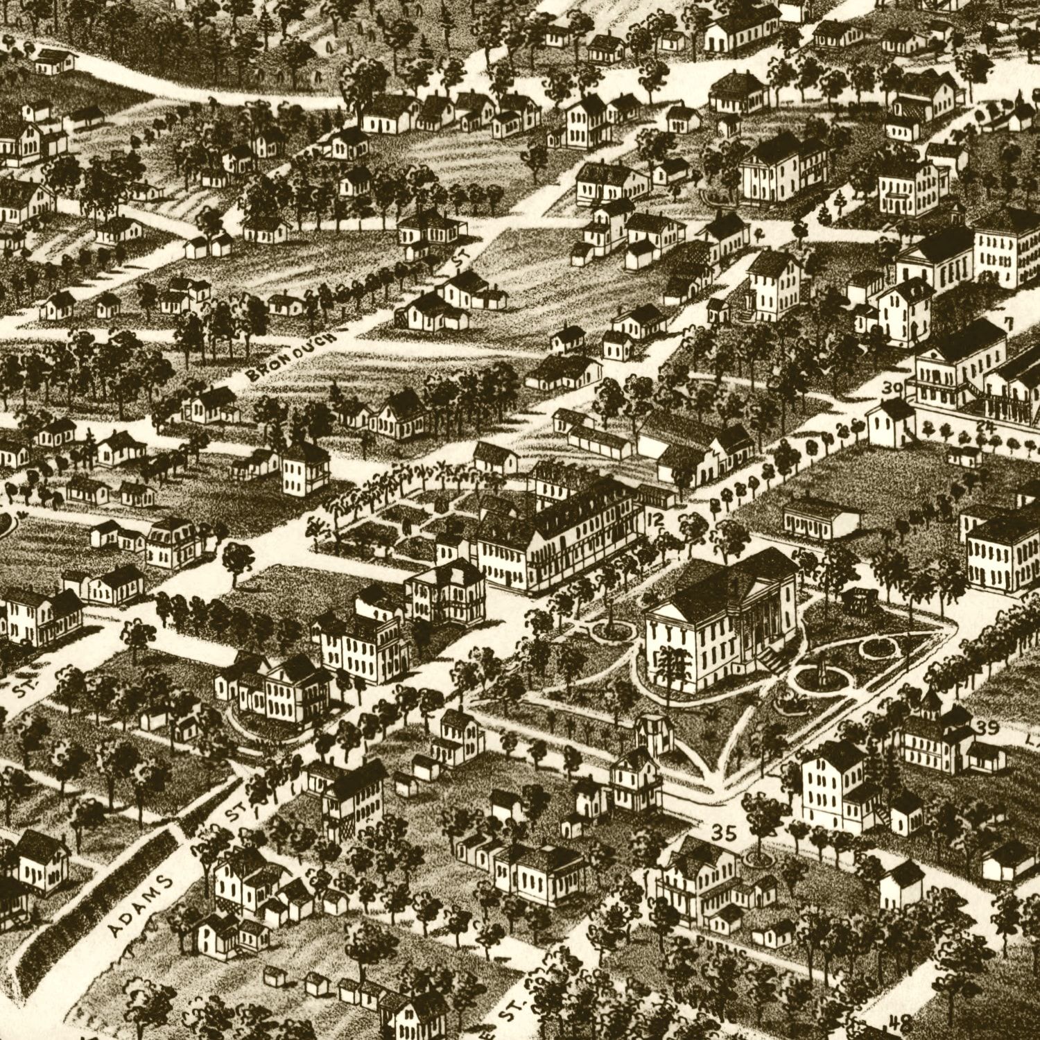 Vintage Map of Tallahassee, Florida 1885