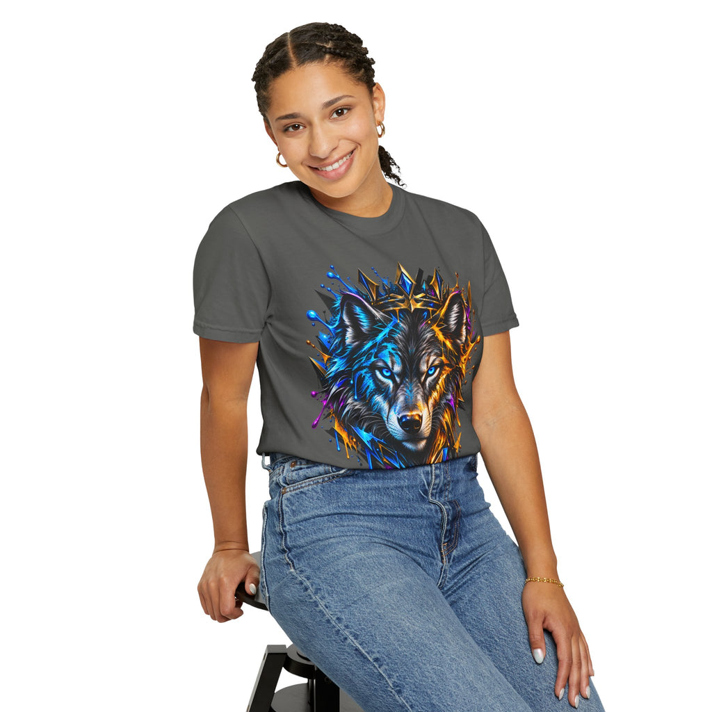 Wolf Head Graphic T-Shirt — Colorful Splash Art Tee