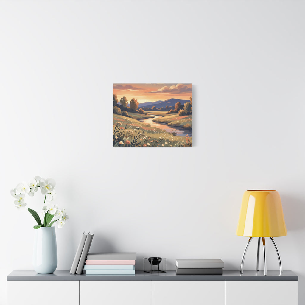 Sunset Meadow Canvas Wall Art