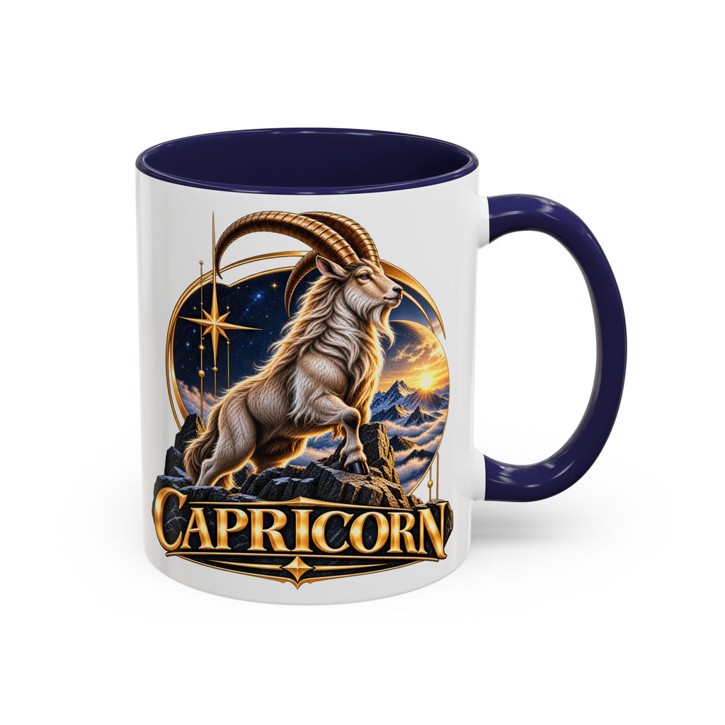 Capricorn Zodiac Coffee Mug — Astrological Goat Accent Mug (11/15oz)