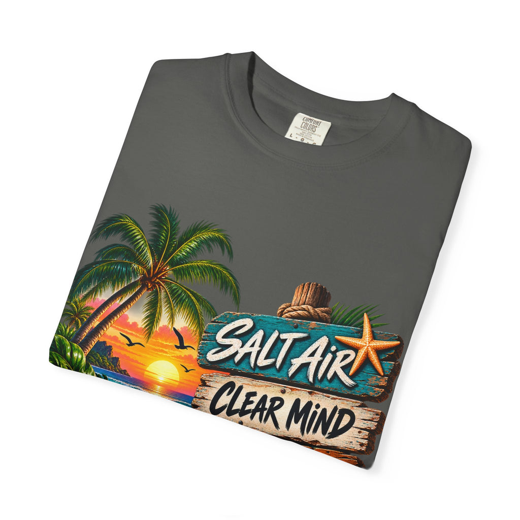 Salt Air, Clear Mind T-Shirt — Tropical Sunset Beach Graphic Tee
