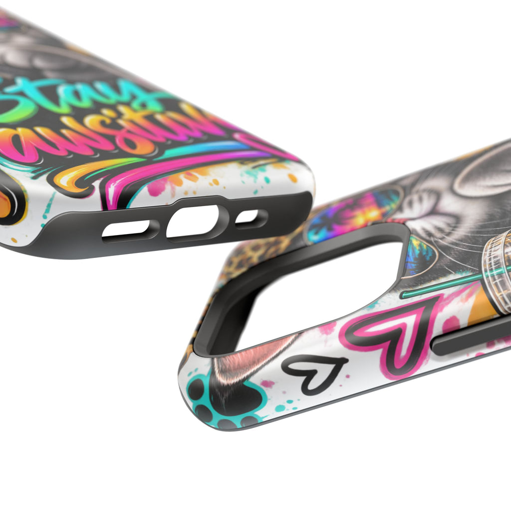 Phone Case — "Stay Pawsitive" Cat Impact-Resistant Case