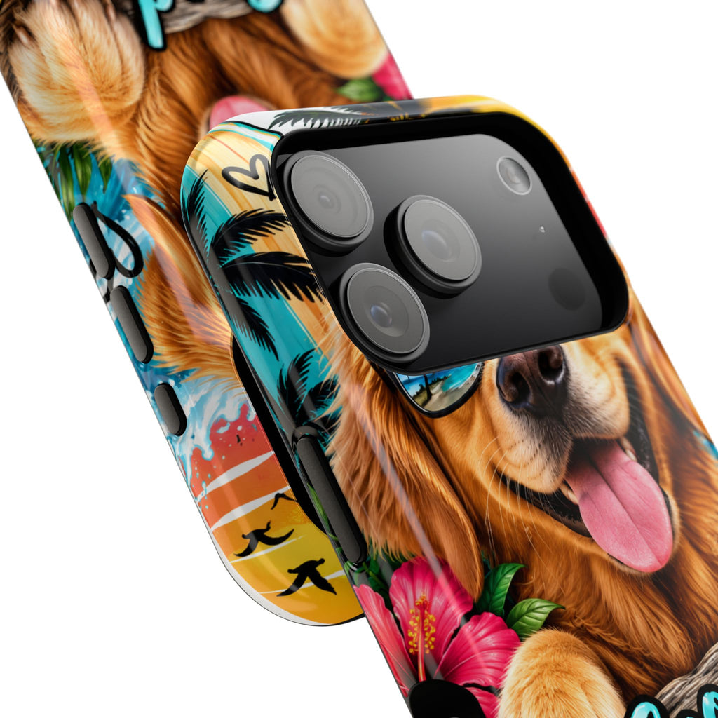 Phone Case — 'Good Vibes Only' Tropical Dog Impact-Resistant Case