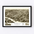 Vintage Map of Gadsden, Alabama 1887