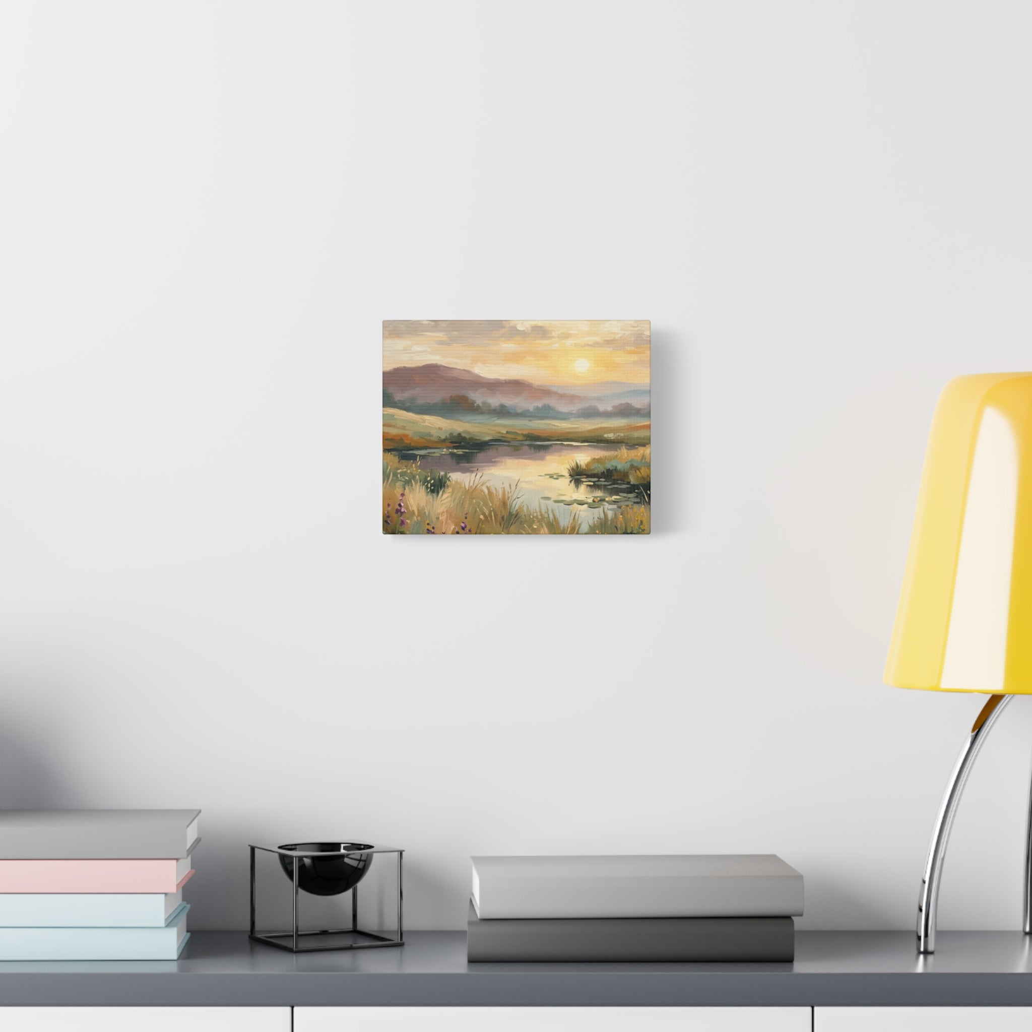 Sunset Meadow Canvas Wall Art — Stretched Matte Landscape Print