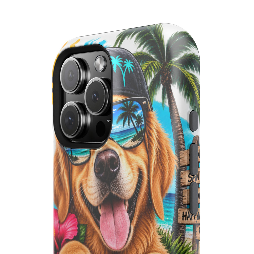 Impact-Resistant Phone Case — "Life Is Better With a Dog" Tropical Dog Design