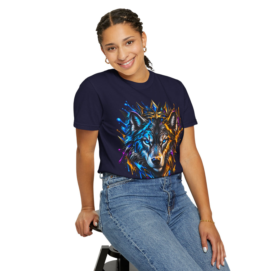 Wolf Head Graphic T-Shirt — Colorful Splash Art Tee