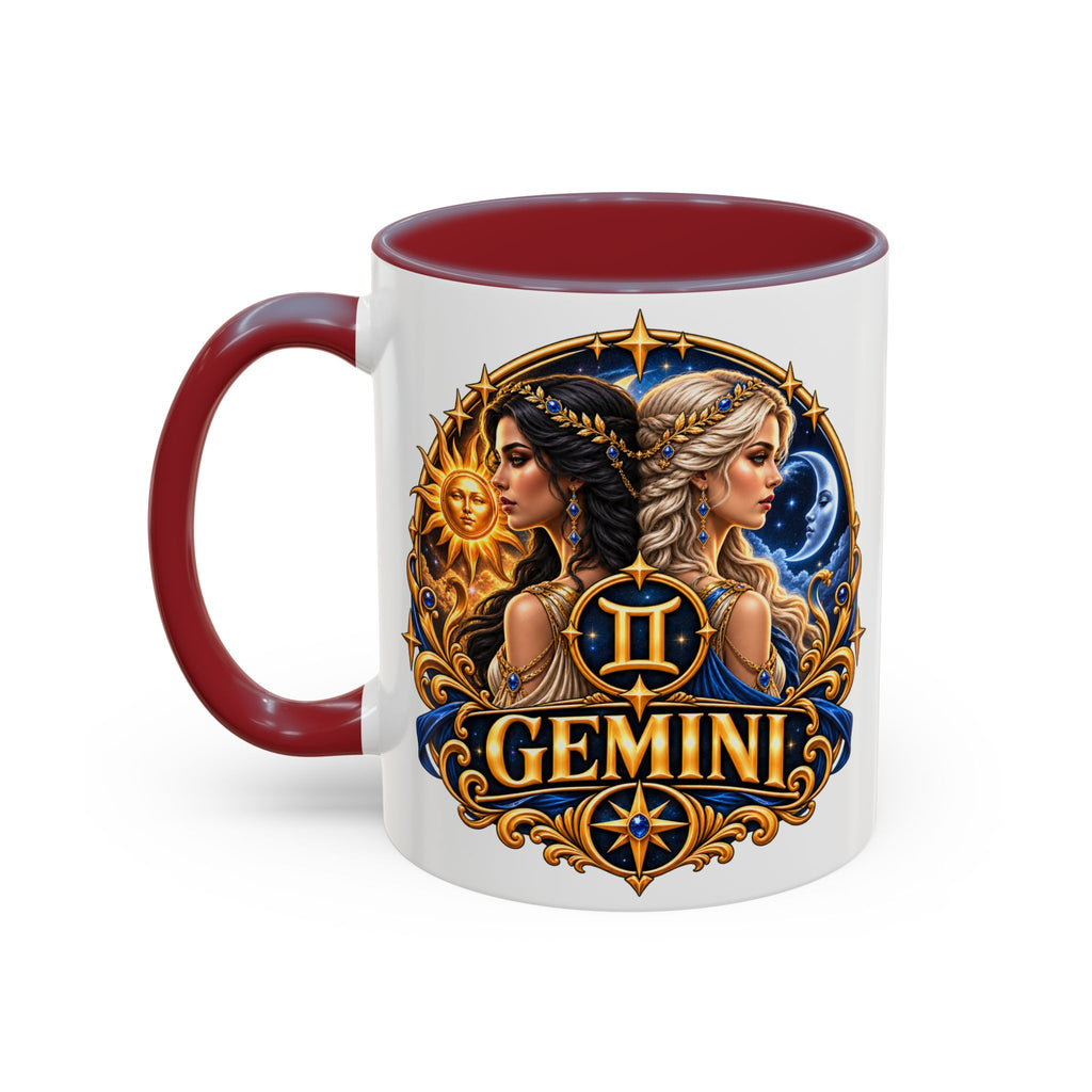 Gemini Zodiac Coffee Mug — Gemini Sign Astrology Accent Mug (11/15oz)