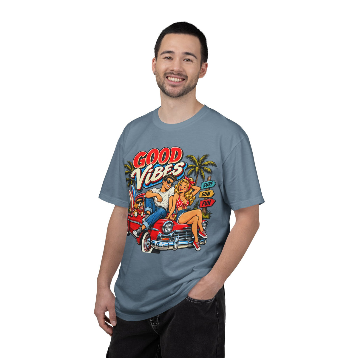 Good Vibes Retro Beach T-Shirt