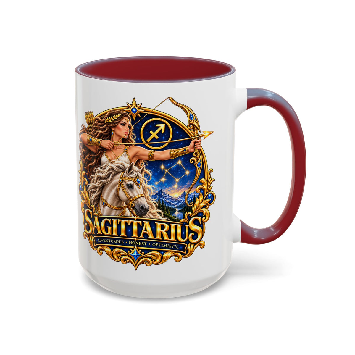 Sagittarius Accent Coffee Mug — Zodiac Archer Design (11/15oz)