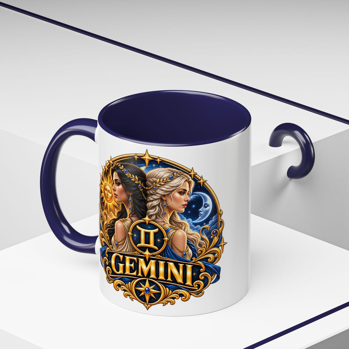 Gemini Zodiac Coffee Mug — Gemini Sign Astrology Accent Mug (11/15oz)