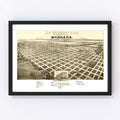 Vintage Map of Guthrie, Oklahoma 1890