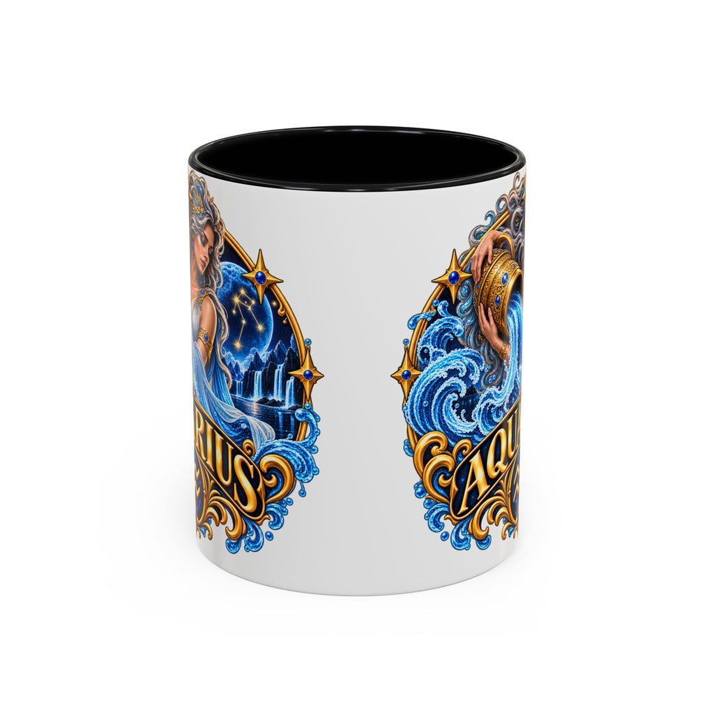 Aquarius Zodiac Coffee Mug — Illustrated Water Bearer Astrology Gift (11/15oz)
