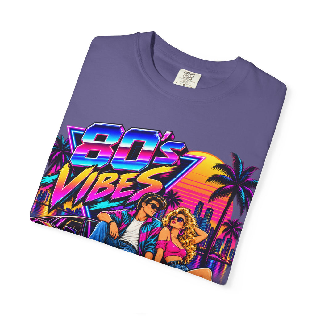 80s Vibes retro car scene T-shirt | neon palm sunset