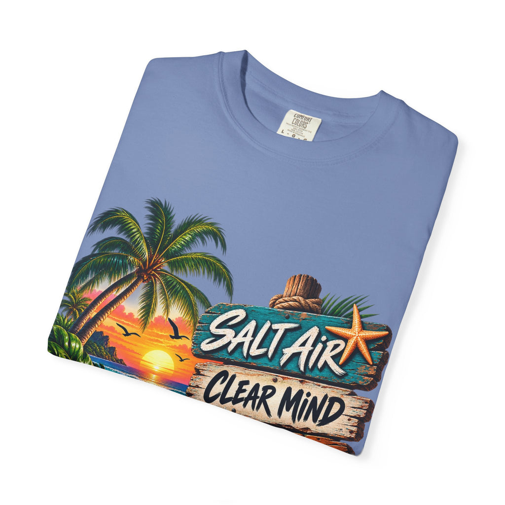 Salt Air, Clear Mind T-Shirt — Tropical Sunset Beach Graphic Tee