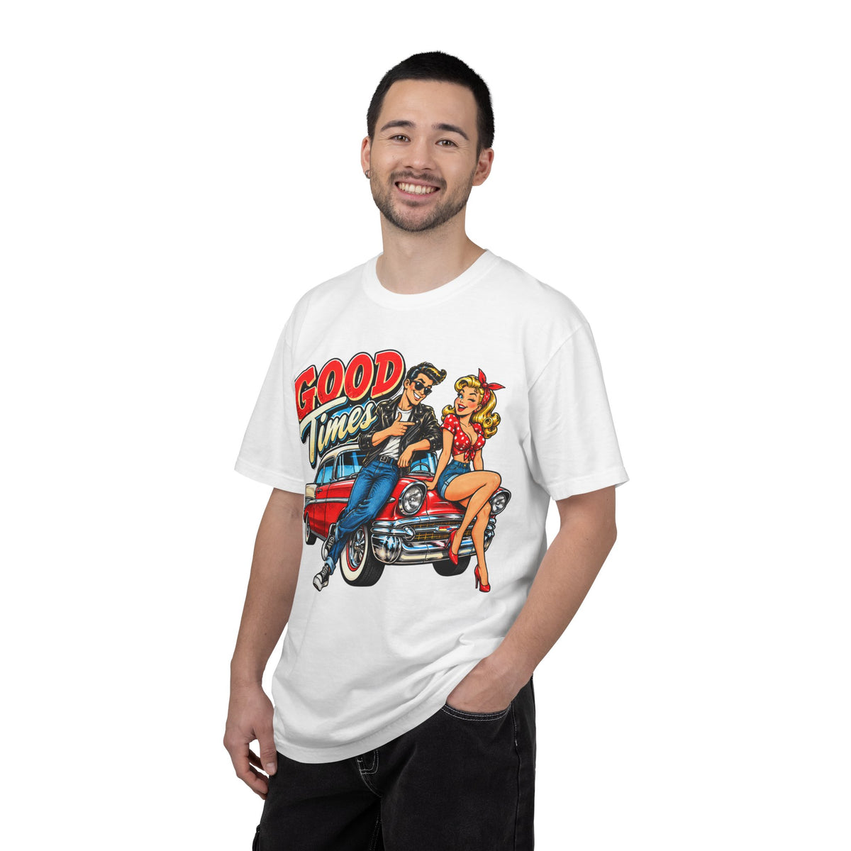 Good Times Retro Car Tee — Vintage 1950s Rockabilly Graphic T‑Shirt