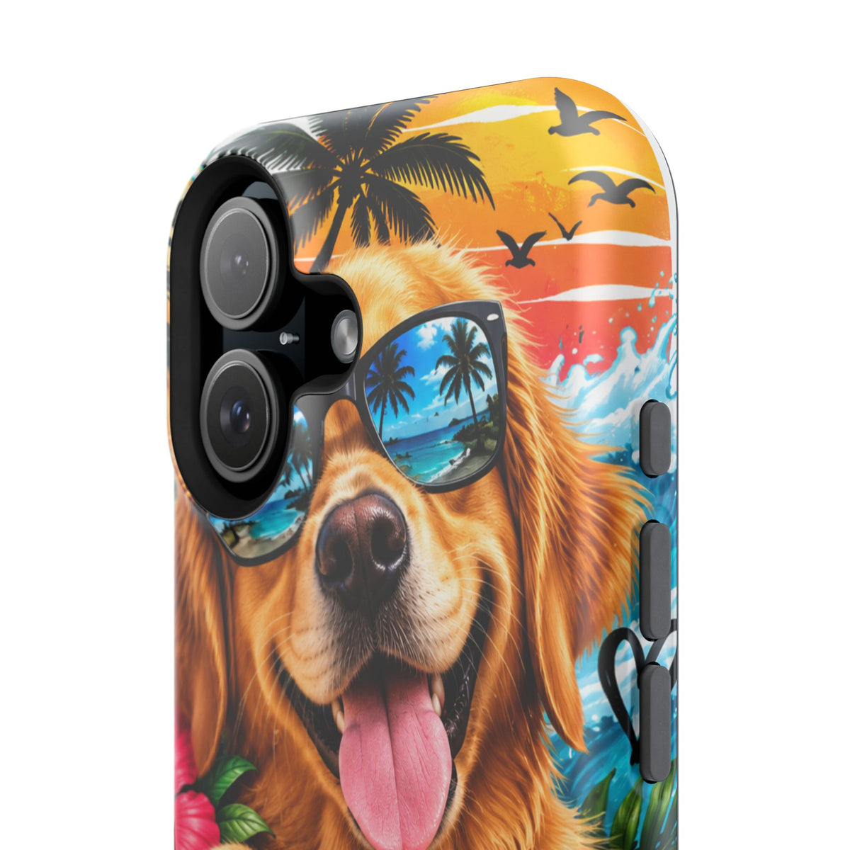 Phone Case — 'Good Vibes Only' Tropical Dog Impact-Resistant Case