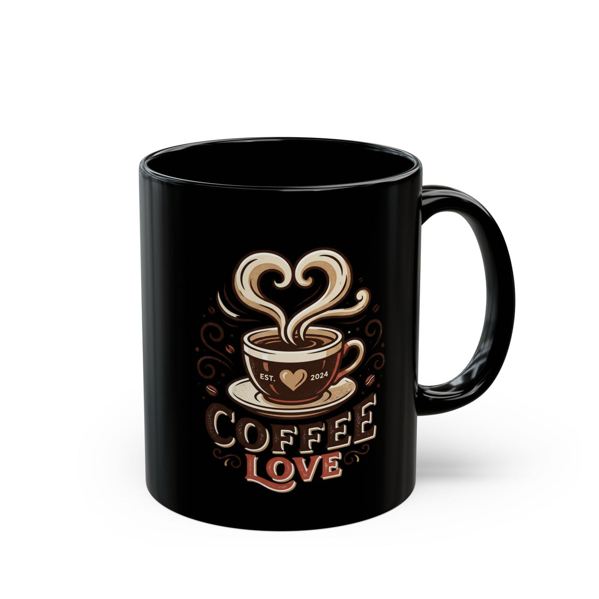 Coffee Love Black Mug — 11oz & 15oz Ceramic Coffee Mug