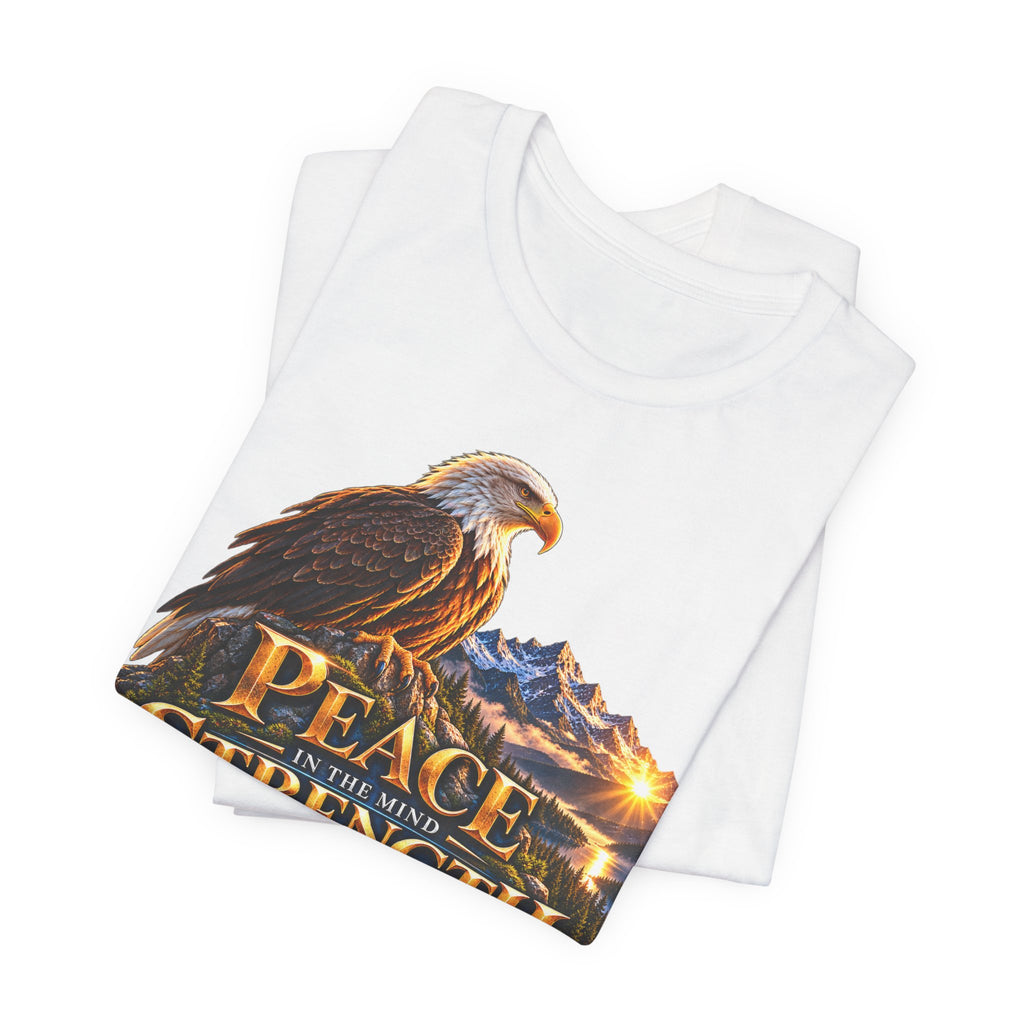 Eagle Mountain Sunrise T‑Shirt — "Peace Strength Freedom" Patriotic Tee