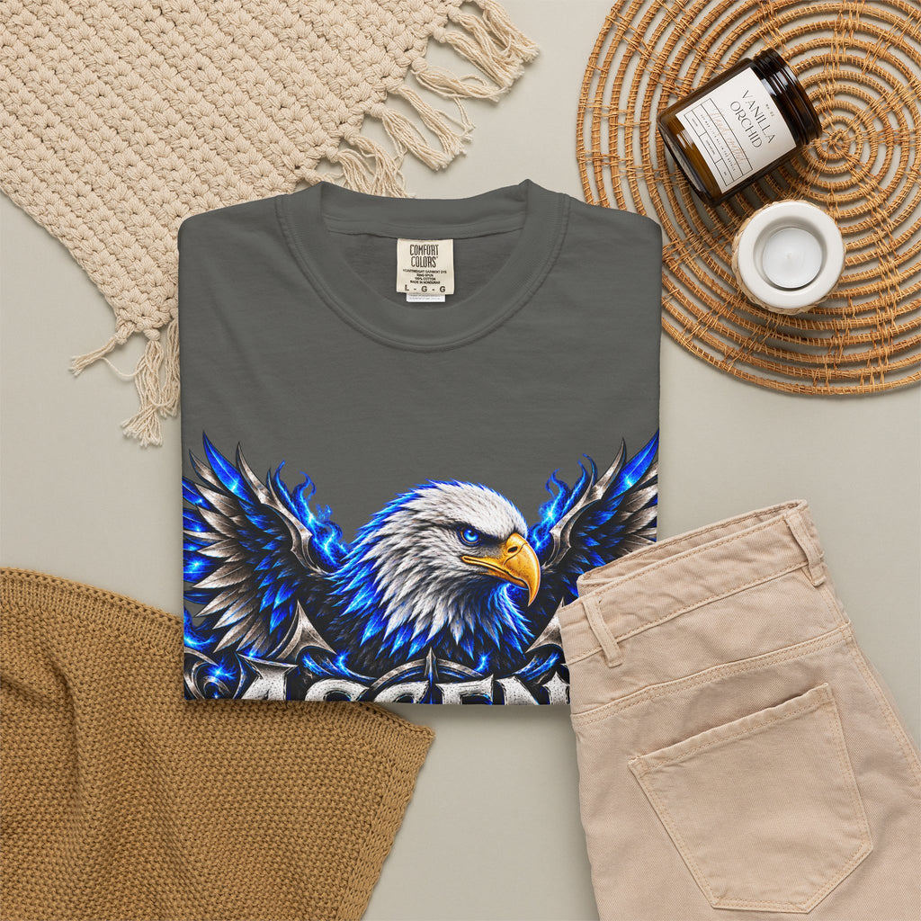 Ascend Eagle T-Shirt — Bold Blue Eagle Graphic Tee
