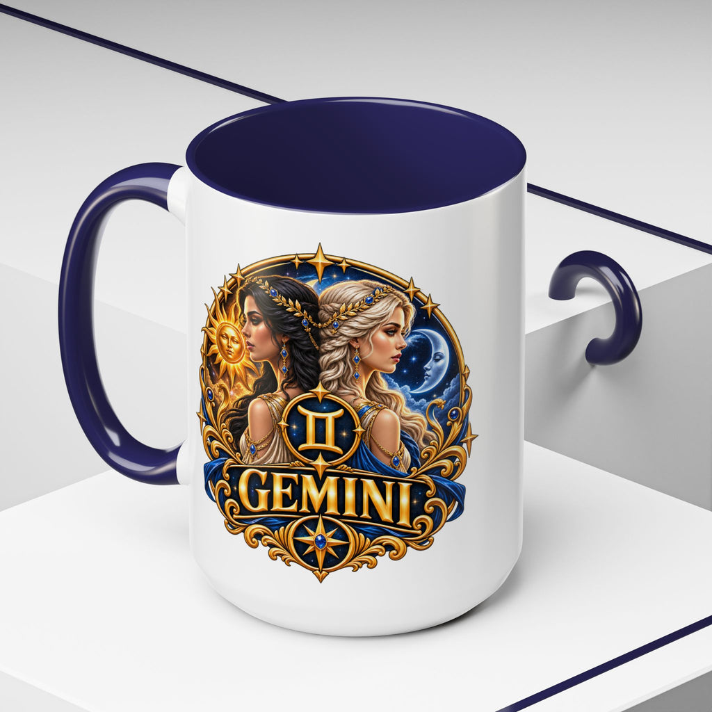 Gemini Zodiac Coffee Mug — Gemini Sign Astrology Accent Mug (11/15oz)