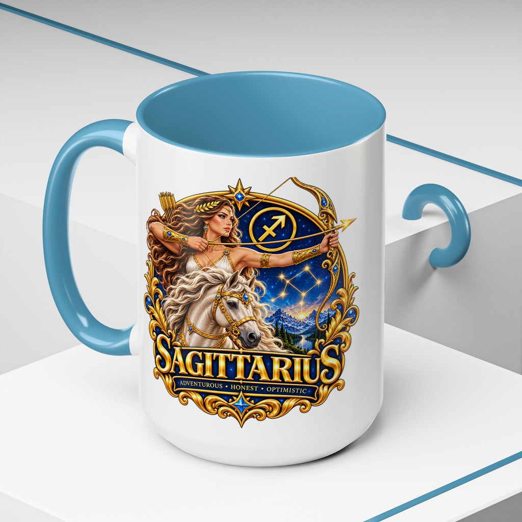 Sagittarius Accent Coffee Mug — Zodiac Archer Design (11/15oz)